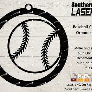 Baseball Ornament svg, png, ai, dxf, jpg file. Great for glowforge, cricut and silhouette as well as laser and CNC engraving