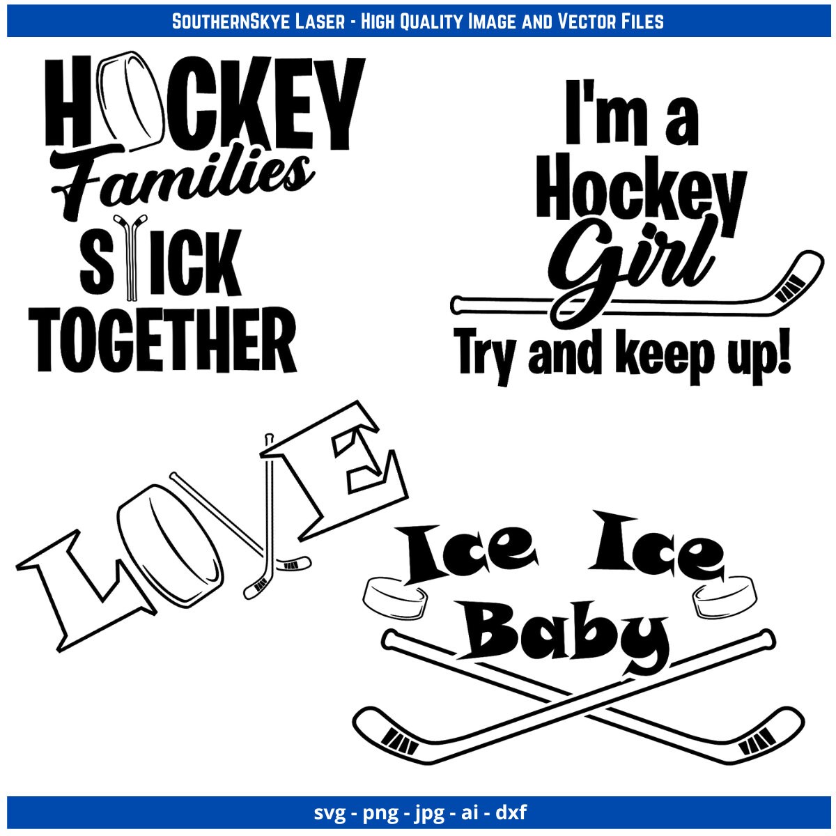 Hockey Bundle Svg Png Ai Dxf Jpg File. Great for Etsy