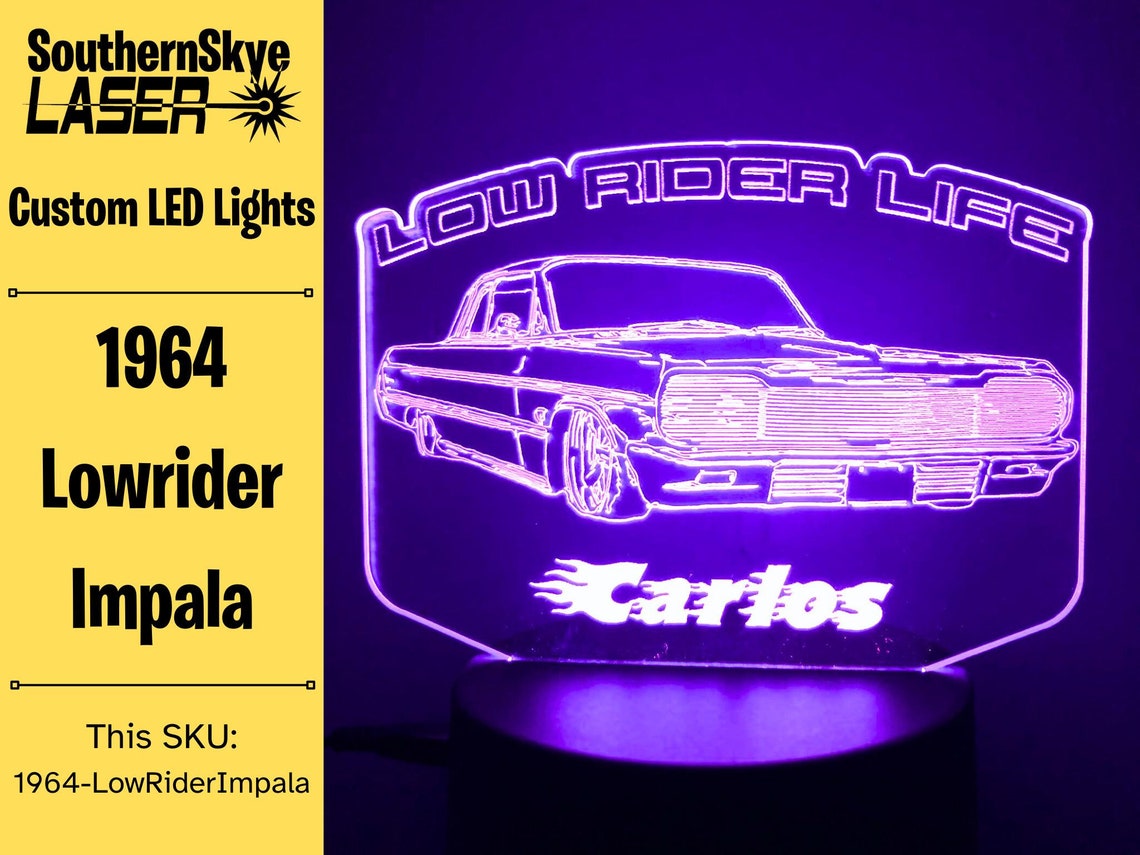 1964 Chevy Impala Low Rider LED Light, Night Light, Personalized Gift ...