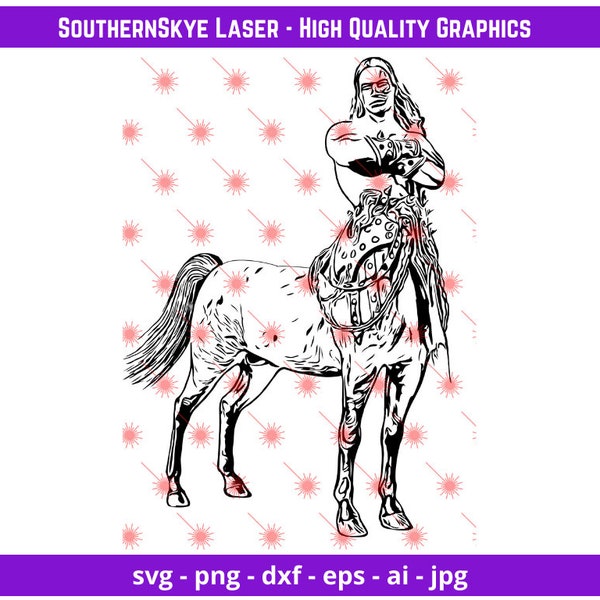 Centaur, Mythical Creature svg, png, ai, dxf, jpg file. Great for glowforge, cricut and silhouette as well as laser and CNC engraving