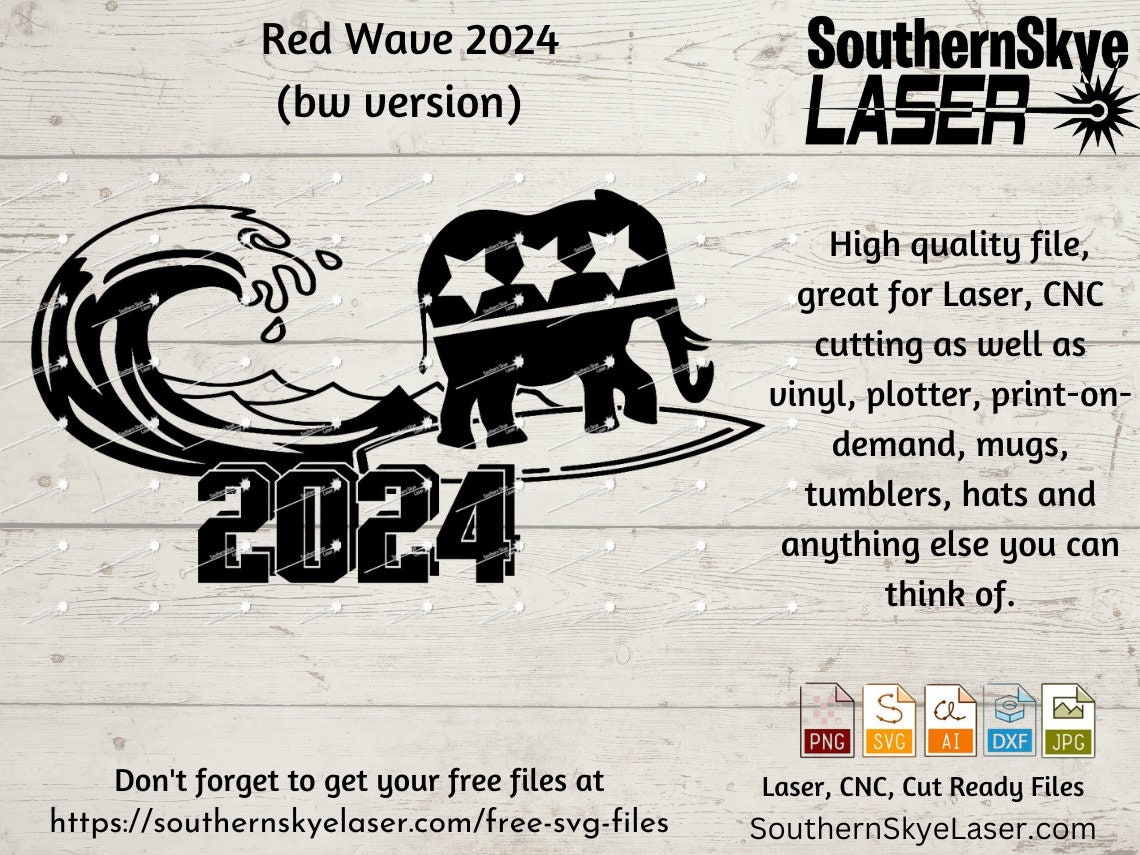 Red Wave 2024 Svg Png Ai Dxf Jpg File. Great for Etsy