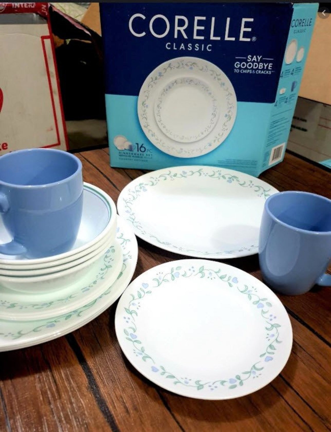 Brand New in Box Corelle Country Cottage Dinnerware Set 16pc Etsy