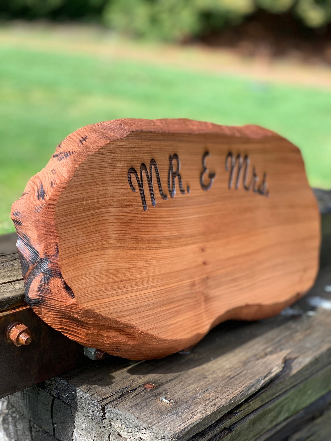 Redwood Slab Engraved Address Sign Wedding Sign Personalized Etsy