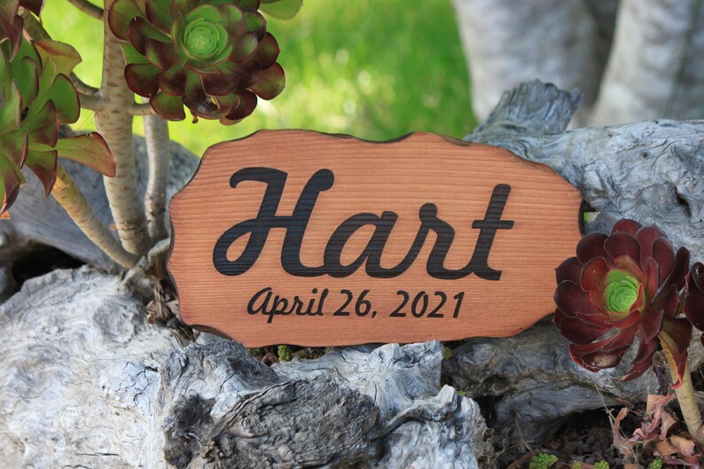 Redwood Address Sign Live Edge Redwood Slab Laser Engraved Etsy