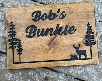 Placa personalizada para chalé: decoração rústica de chalé em madeira gravada