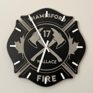 Firefighter Clock, Customized gifts for Firefighter, First Responder Gift, Firefighter Decor, FireFighter Sign, Meaningful, Personalized