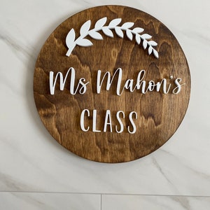 Custom Teacher Sign and Personalized Classroom Sign, Customize Text & Colours