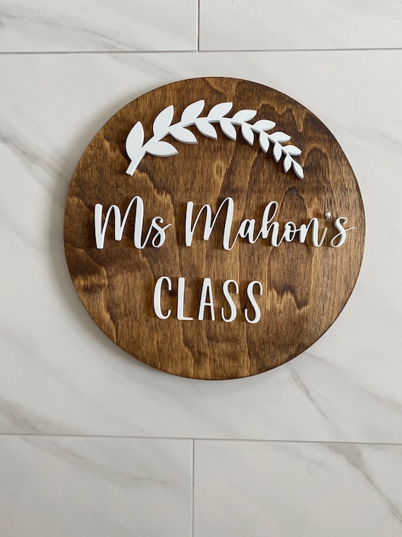 Custom Teacher Sign and Personalized Classroom Sign, Customize Text & Colours