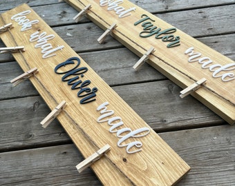 Look what I made 3D Children's Art Display Sign: Custom Name Sign
