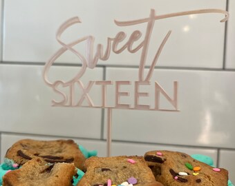 Custom Sweet Sixteen Cake Topper: Birthday Party Decoration