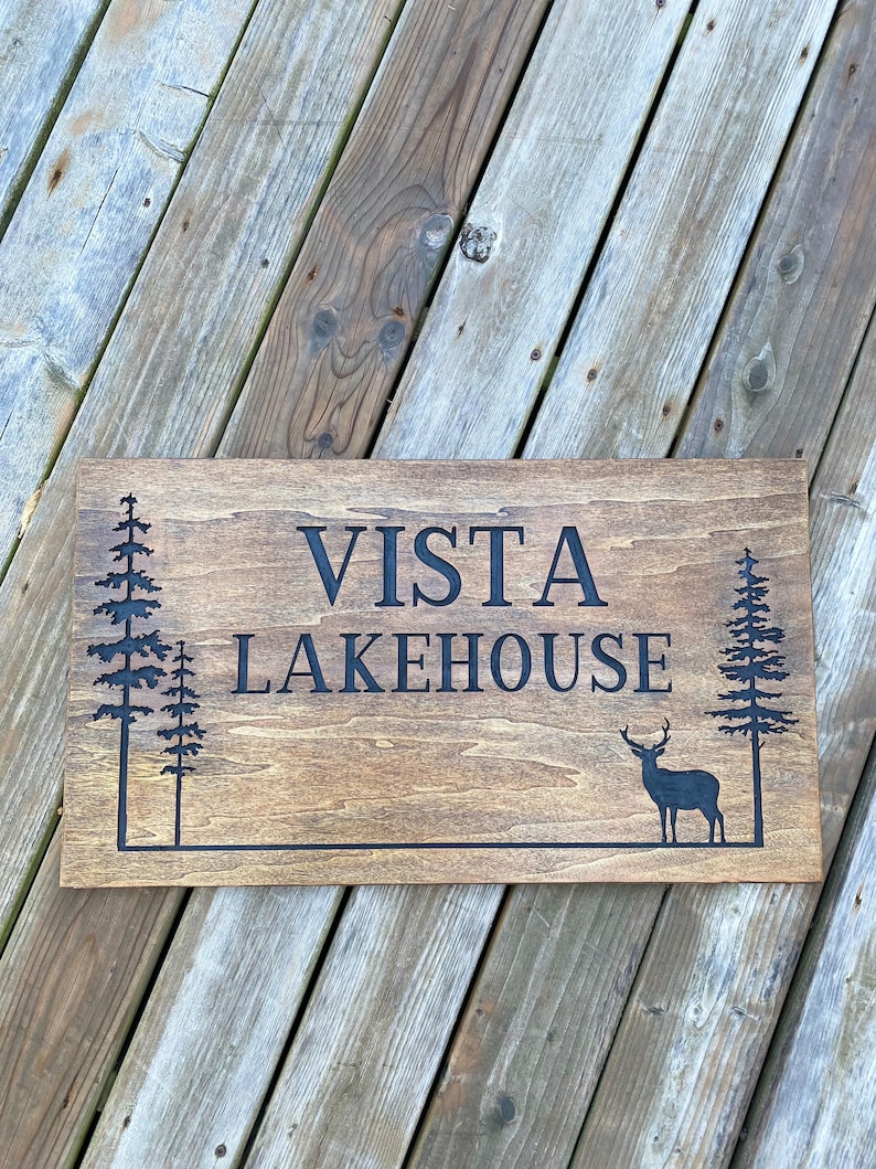 House or Cottage Sign Engraved Cottage Sign Custom Name Etsy