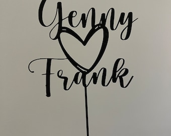 Custom Names Wedding Cake Topper: Acrylic Anniversary Decoration