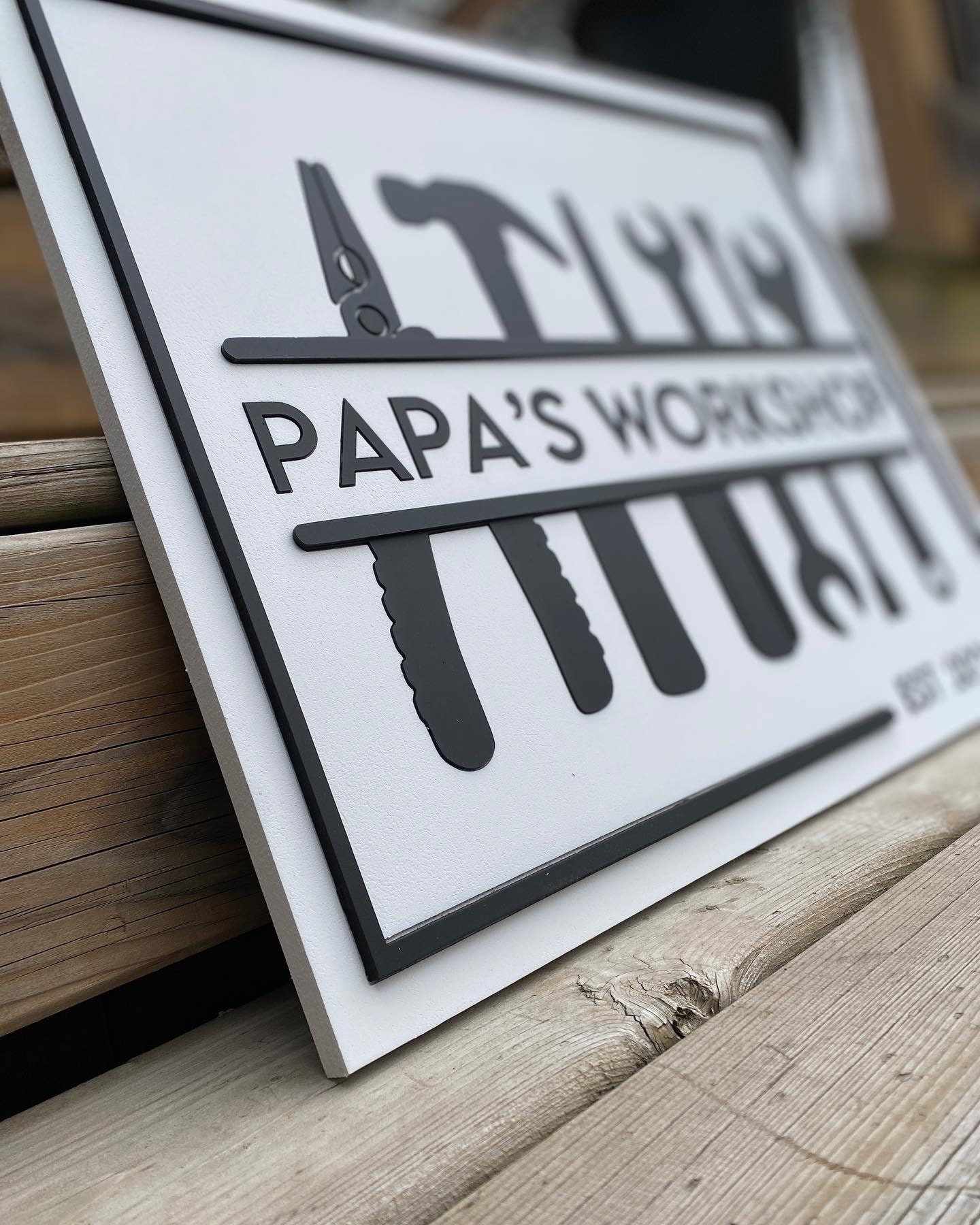 Gift for Papa- Wood shop- Garage sign - Vintage Style Sign - Man