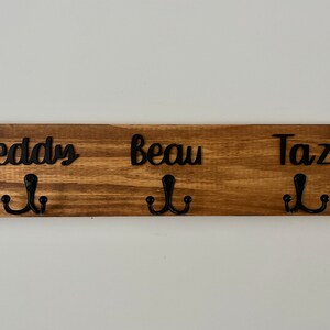 Custom Dog Leash Sign: Personalized Pet Leash Hanger