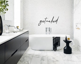 Get Naked Bathroom Wall Art | Modern PVC Sign
