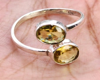 925 Silver Ring, Citrine Ring, Gemstone Adjustable Ring, Designer Ring, Oval Ring, Partywear Ring, Wedding Ring, Customized ring size J TO Z