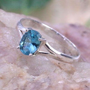 Silver Ring/ Blue Topaz Ring/ Oval Gemstone Ring/ Women's Daily wear Ring/ Thanksgiving Promise Ring/ Customized ring size J TO Z