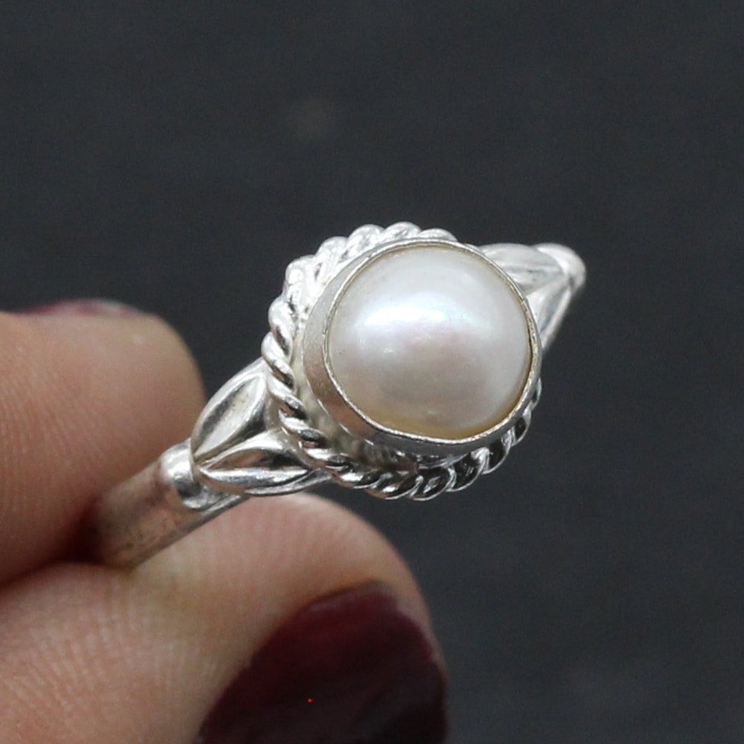 925 Silver Ring / Pearl / Midi Stacking Rings / Womens Rings 925 Silver Ring / Pearl / Midi Stacking Rings / Womens Rings