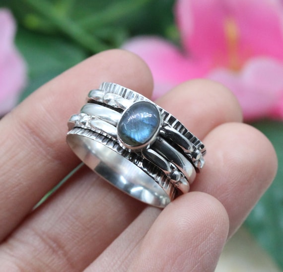 Bijoux Bague De Promesse Argent Bague En Argent 925 Labradorite