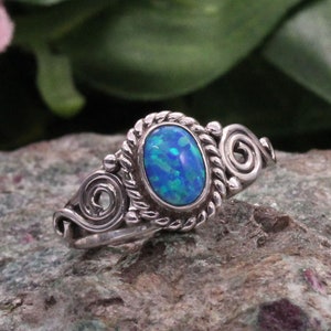 925 Silver Ring / Triplet Opal / Jewellery / Womens Rings Bands / Designer ring / Oval Opal Doublet / Customized Ring Sizes J to Z