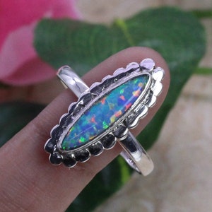 925 Silver Ring / Triplet Opal / Jewellery / Womens Rings Bands / Designer ring / Marquise Triplet Opal/ Customized Ring Sizes J to Z