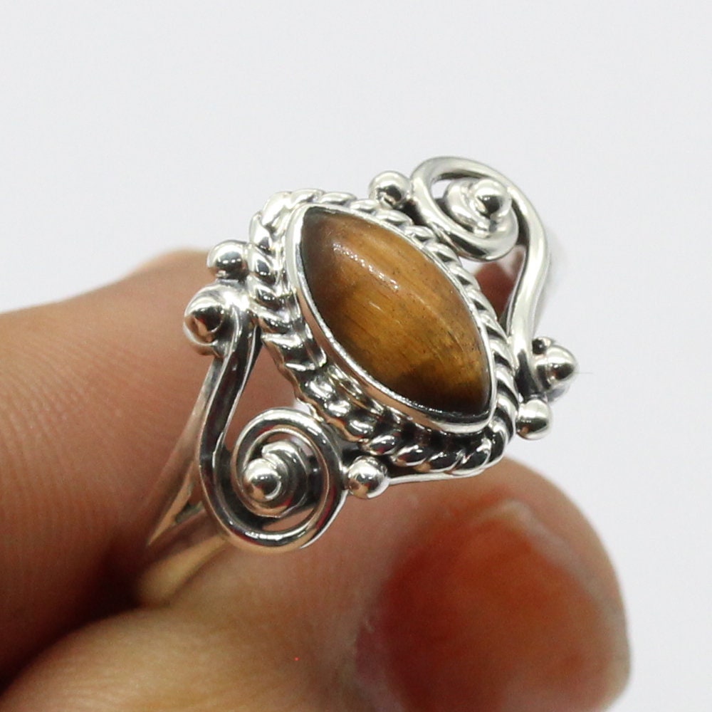 【半額】 Silver 925 Ring Rings Womens / Ring Bohemian / Eye Tiger's / アクセサリー