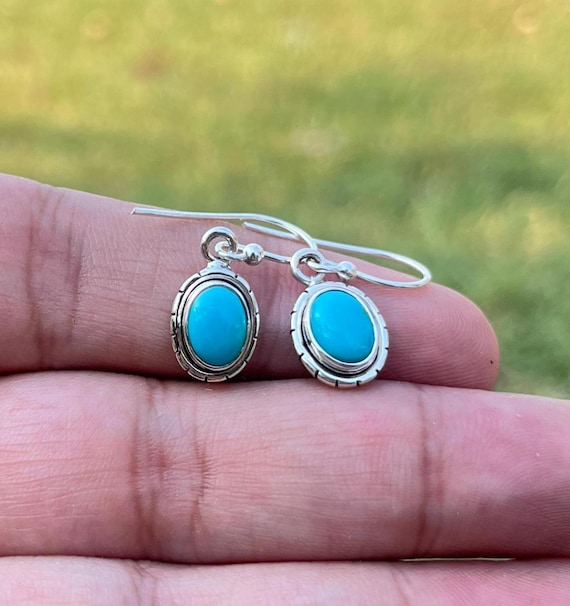 XFSRG Orecchini Donna Cerchio Doppio con Turchese Ipoallergenici Orecchino Pendente Vintage Gioielli Donna Stile Boho Regalo di Festa