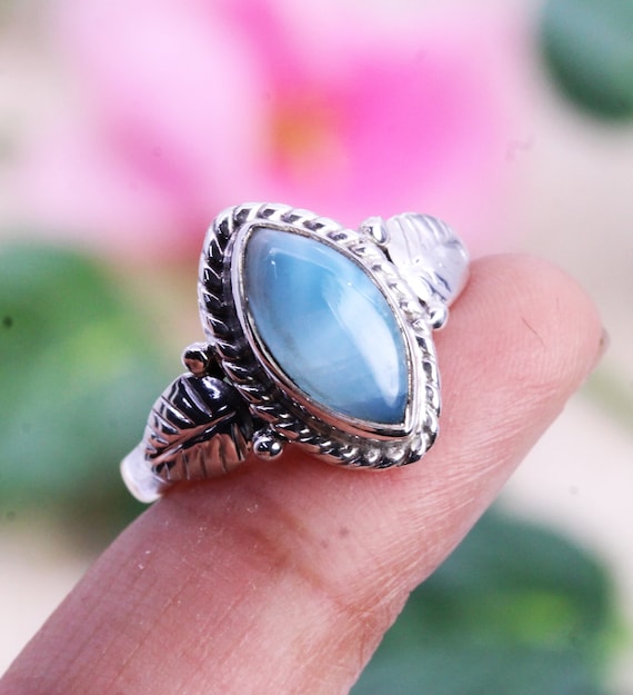 SILVERNROCK Larimar, Anello A Fascia In Argento Sterling 925, Da - Foto 8