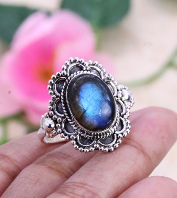 Anello In Argento Con Labradorite Anello In Argento Sterling 925 - Foto 3