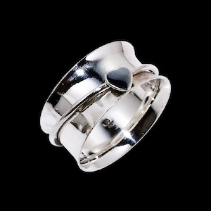 Beautiful Heart spinner Ring, Sterling silver Ring, Spinning Ring, Anxiety Jewellery, Silver spinning Ring, Silver band Ring, Family Ring