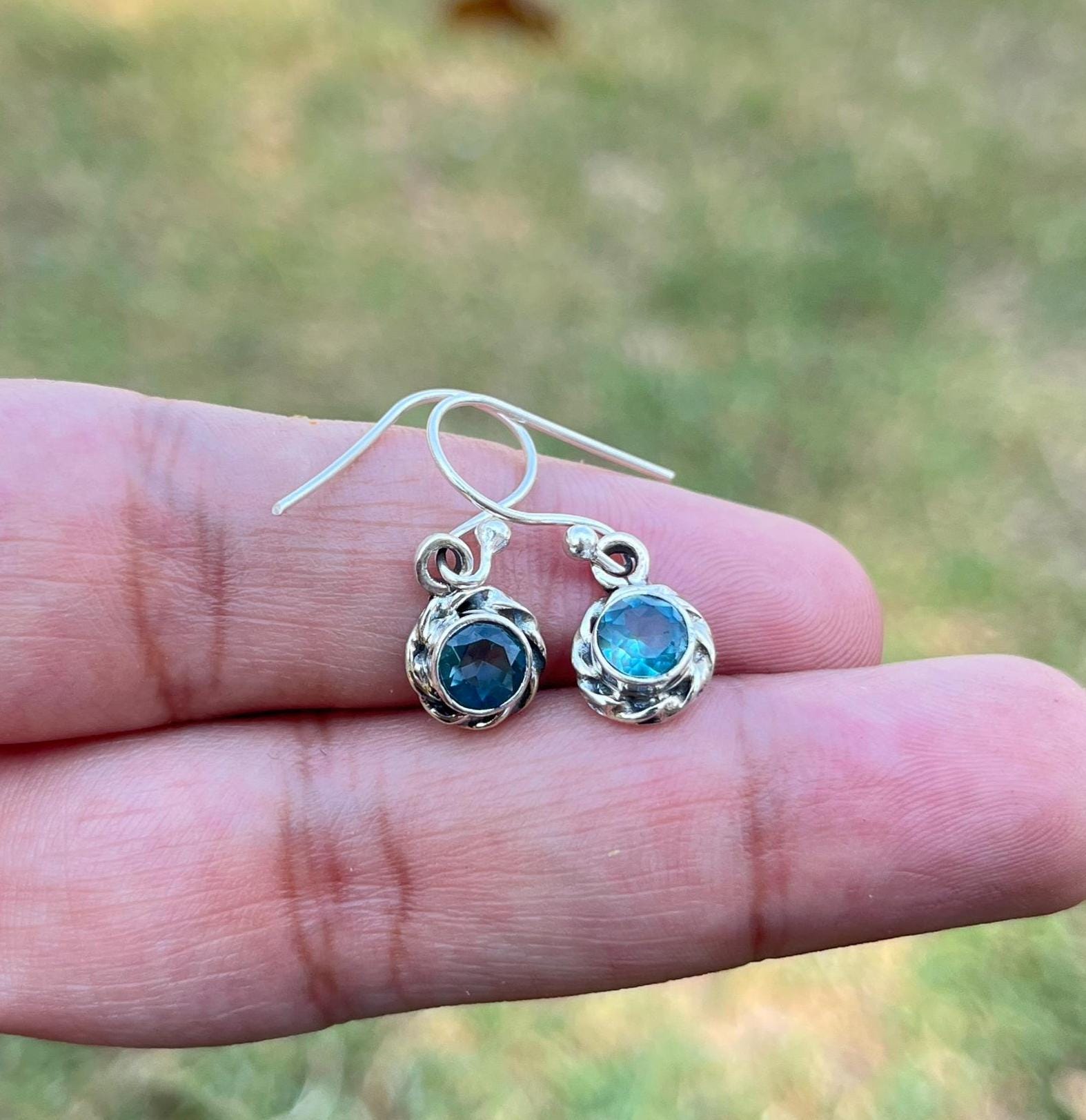 925 Solid Sterling Silver London Blue Topaz Drop Dangle