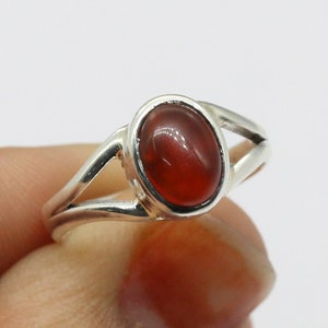 925 Silver Ring / Carnelian / Midi Stacking Rings / Womens Rings Bands / simple ring/ Customized ring size J TO Z