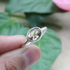 925 Silver Ring / Citrine / Midi Stacking Rings / Womens Rings Bands /  Oval Citrine / Birthday ring / Customized ring size J TO Z