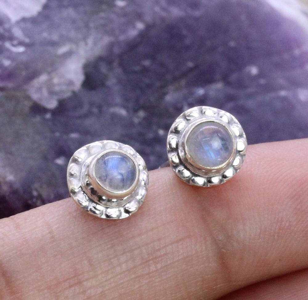 fannyu Solid 925 Sterling Silver Stud Earrings/amethyst Gemstone