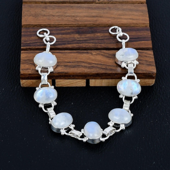 Gemstone Moonstone Boho Bohemian Teardrop Moonstone Ring