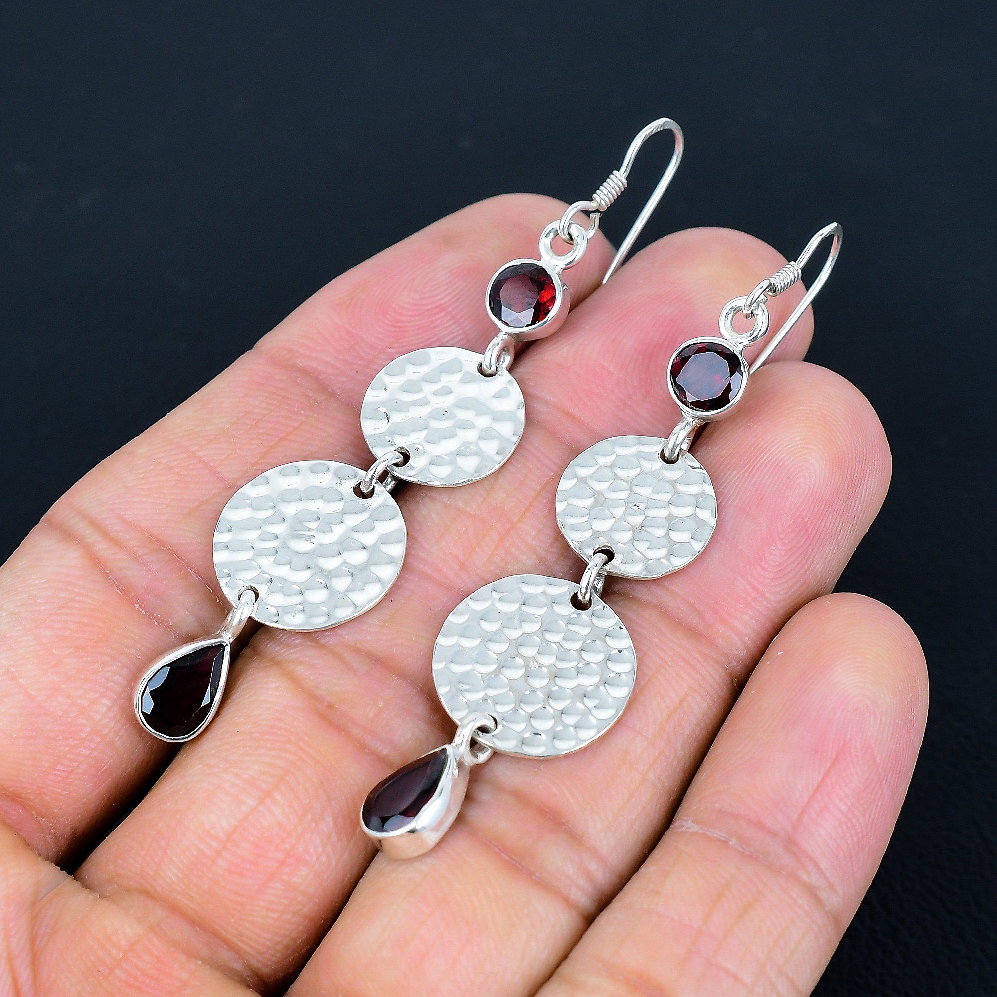 fannyu 925 Solid Sterling Silver Peridot Drop Dangle Earring/trendy