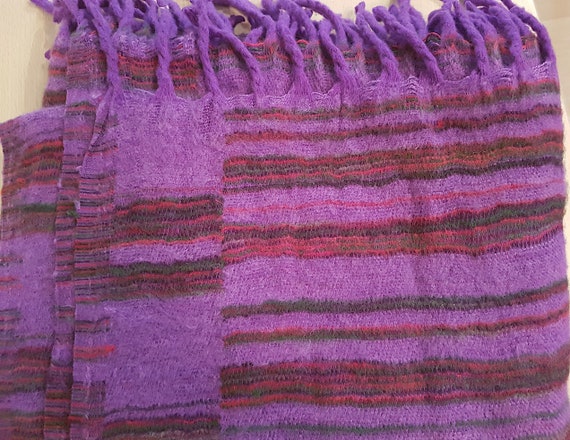 Super soft yak wool Fair Trade large blanket handmade in Nepal Blue