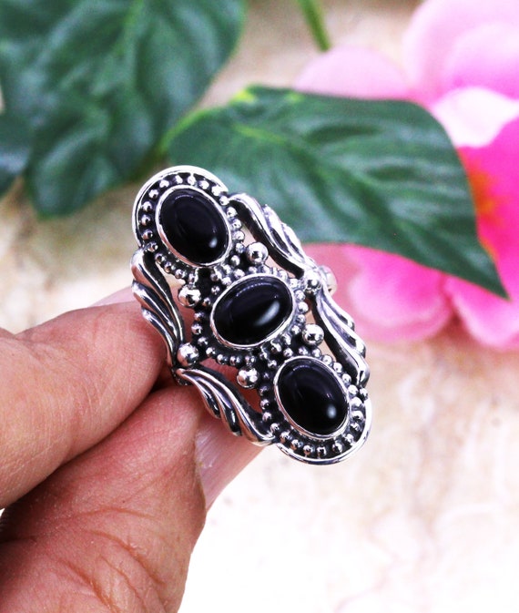 925 Silver Ring, Black Onyx Ring, Designer Ring, Big Huge Ring, Bohemian Ring, Womens Partywear Ring Jewelry, Customized Ring Size J TO Z - Etsy 925 Silver Ring, Black Onyx Ring, Designer Ring, Big Huge Ring, Bohemian Ring, Womens Partywear Ring Jewelry, Customized Ring Size J TO Z - Etsy