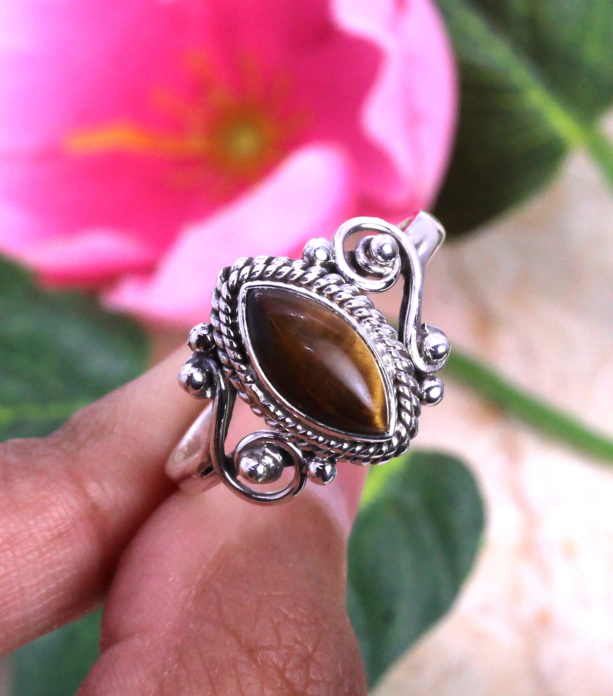 925 Silver Ring, Tiger Eye Ring, Designer Ring, Womens Ring