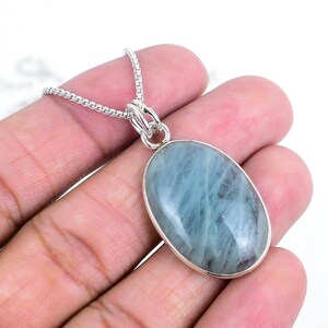925 Sterling Silver Aquamarine Gemstone Pendant/Aquamarine Jewellery/Trendy Christmas Gift/Royal Elegant Jewellery/Special Gift For Wife
