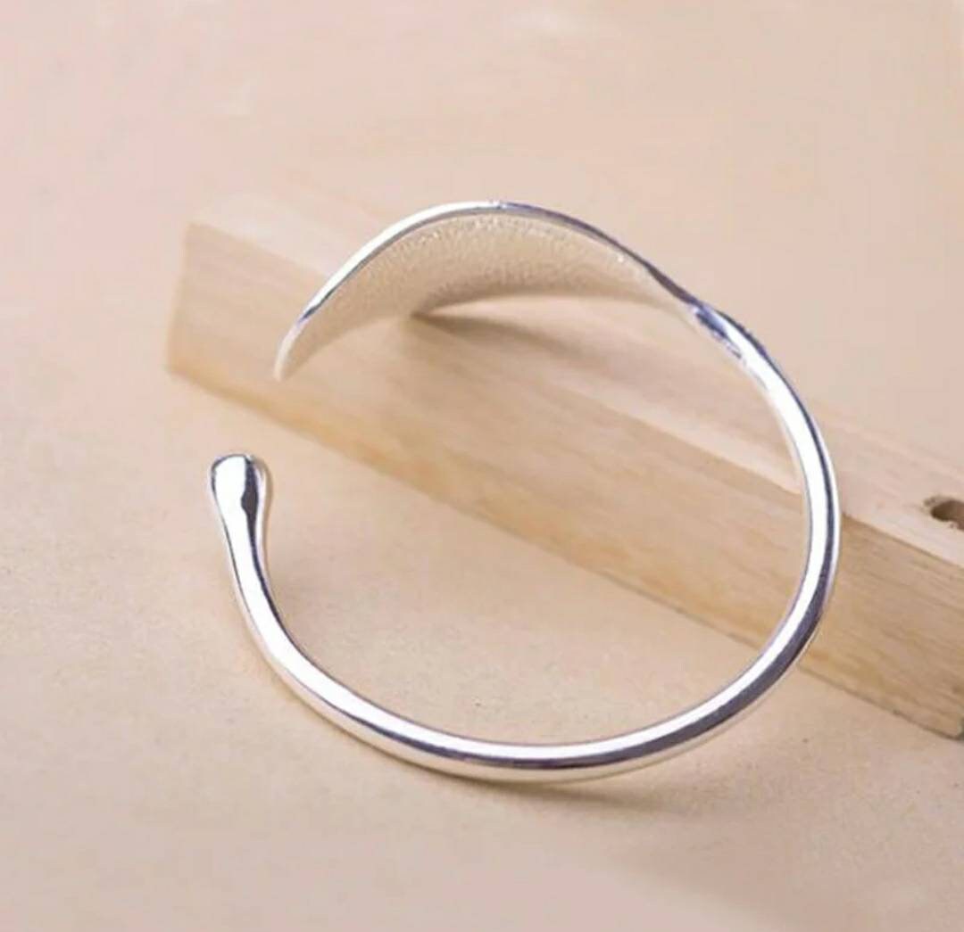 Sterling Silver Trendy Open Leaf Cuff Bracelets Bangles Etsy UK