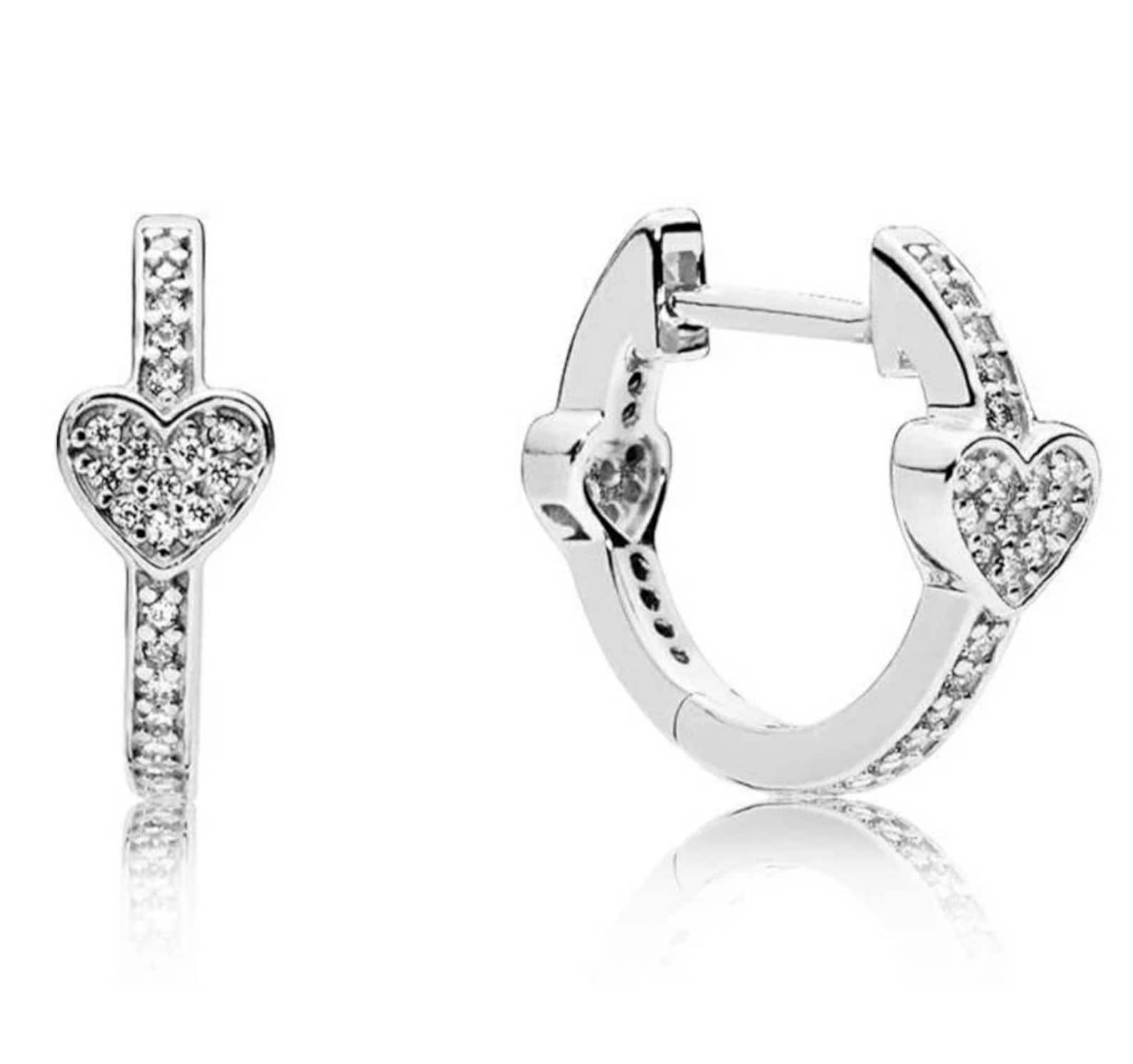 Pandora Alluring Hearts Hoop Earrings Etsy