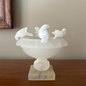 Alabaster Birds for Bird Bath - Etsy