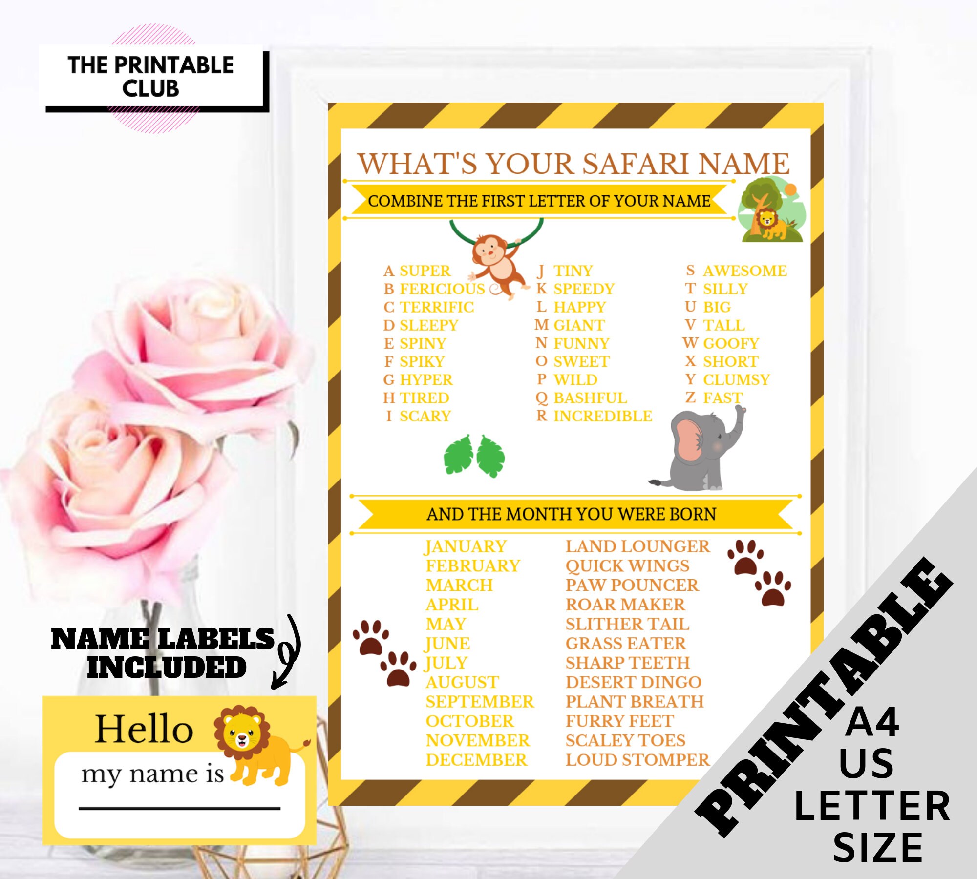 Safari Birthday Sign Safari Birthday Party What S Your Etsy