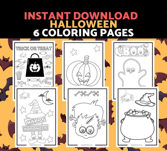 Halloween Coloring Pages For Kids Printable Halloween Etsy Halloween Coloring Pages For Kids Printable Halloween Etsy