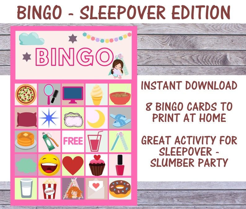 sleepover game slumber party game mash printable game girls etsy