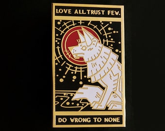 Love All Trust Few - Wolf Gold Plated Hard Enamel Pin [SECONDS ONLY]