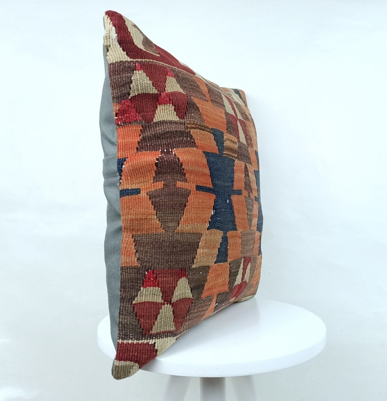 A395 18x18 Geometric Pillow Throw Pillows Kilim Pillow Cushion Cover Sofa Pillow Vintage Pillow Patterned Pillow Vintage Pillow