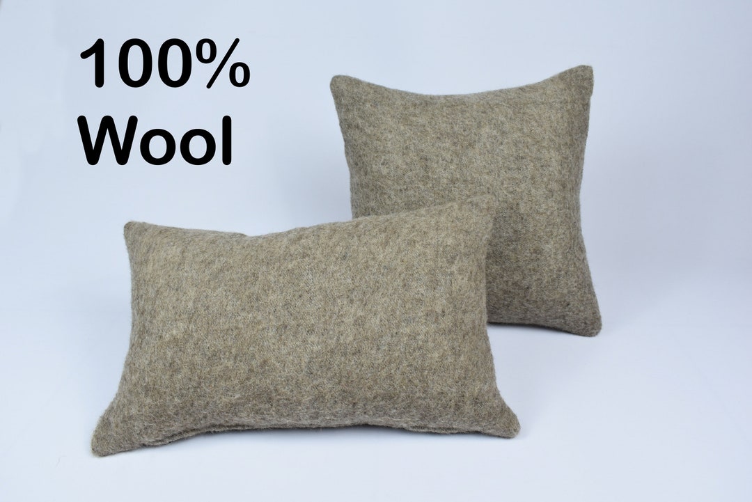 Wool Pillow, Wool Throw Pillow, Warm Pillow, Pure Wool, Brown Pillow