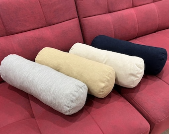 Pur lin, housse de traversin en lin, toutes les tailles de traversin, traversin en lin, oreiller naturel, taie d'oreiller naturelle, coussin en rouleau, coussin en lin